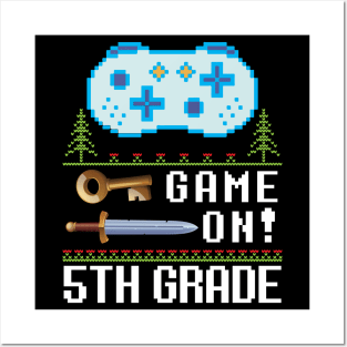 Game On 5th Grade Teacher Student Happy Back To School Gamer Posters and Art